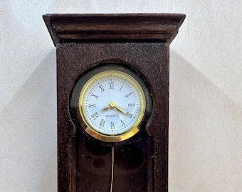 1:12 Scale Working Long Case Wall Clock for Dollhouse