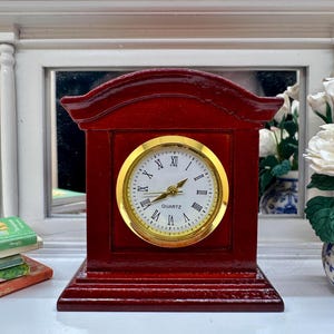 Miniature Working Mantle Clock for Dollhouse