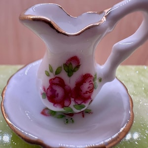 Dollhouse Miniature Pitcher and Bowl