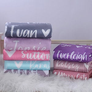 Personalized Name Blanket for Your Daughter, Customized Name Baby Blankets for Girls, Baby Name Blanket. Great Gift for Birthday, Christmas zdjęcie 10