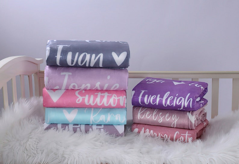 Personalized Name Blanket for Your Daughter, Customized Name Baby Blankets for Girls, Baby Name Blanket. Great Gift for Birthday, Christmas zdjęcie 10