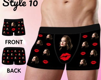 Personalized Face Boxers, Custom Photo Underwear, Gift for Him