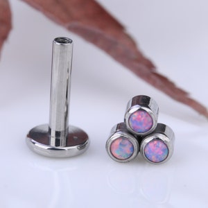TRICLUSTER STONE STUD - Gemstone Accent Studs, Cartilage Earrings, Silver Stud, Tragus, Helix, Conch Stud, Minimalist Stud Earrings Gifts