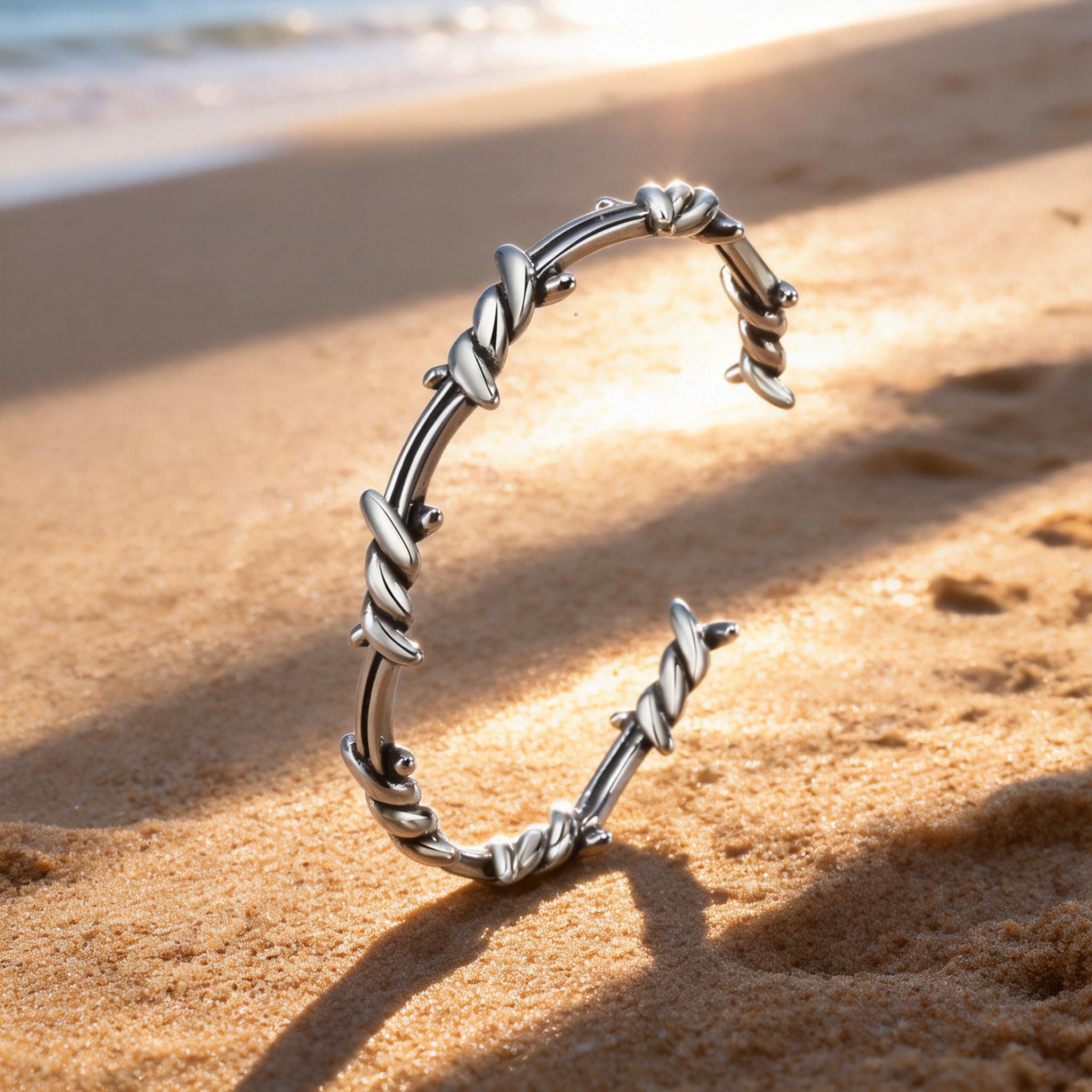 じ*ん様 GARNI CUTTING THORN BANGLE [GB19012 Men's Stainless Steel Thorn Bangle – Edgy Open Adjustable Cuff