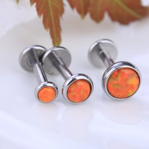 OPAL EAR STUD - GemStone Lip Stud, Cartilage Earrings, Silver Stud, Tragus, Helix, Conch Stud, Minimalist Stud Earrings