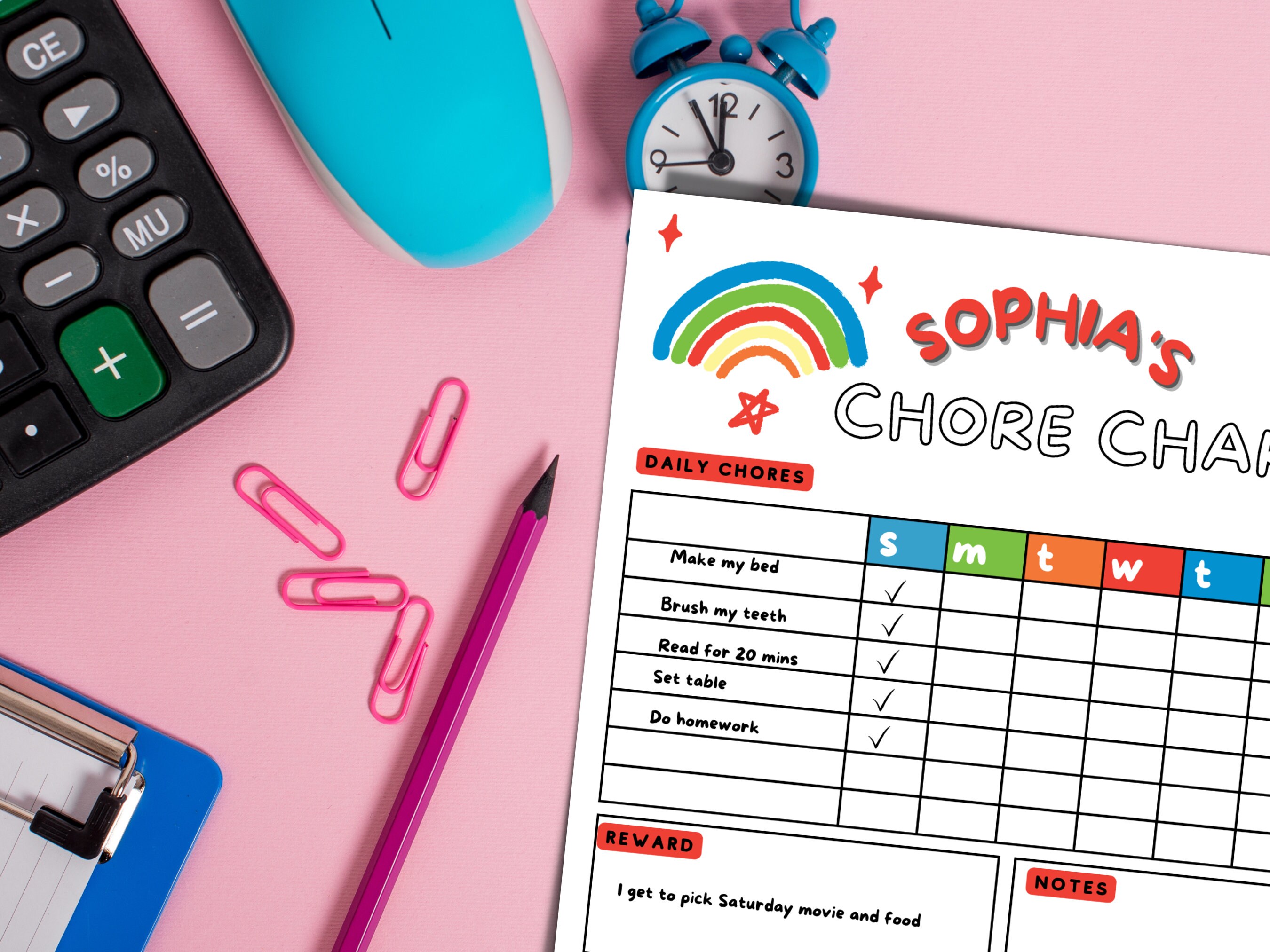 Chore Chart For Kids Kids Chores Kids Chore Chart Etsy UK