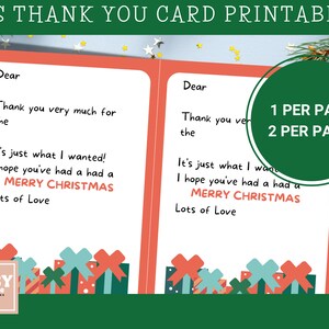 Printable Thank You Notes Christmas Thank You Notes Fill in - Etsy