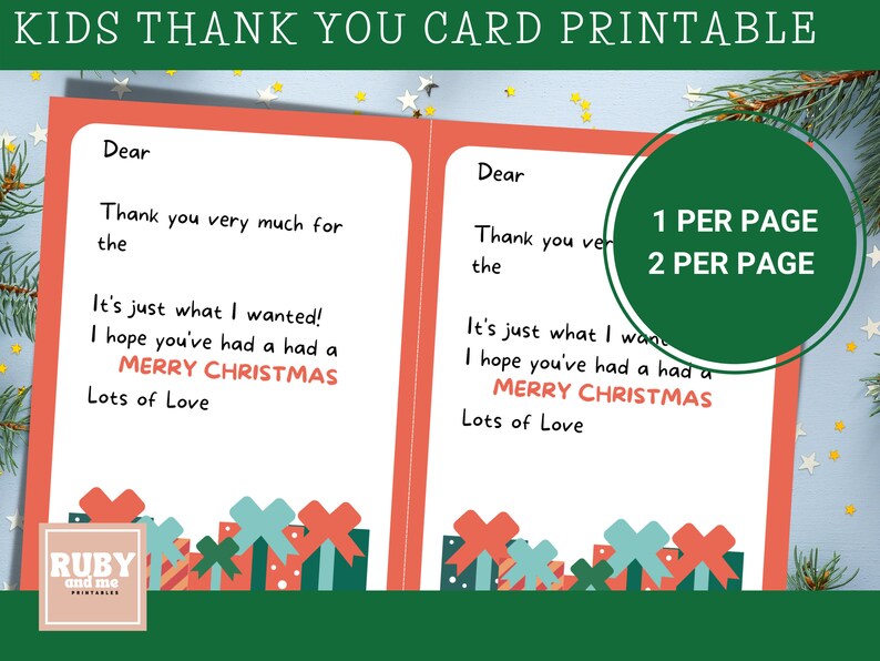 Printable Thank You Notes Christmas Thank You Notes Fill in - Etsy