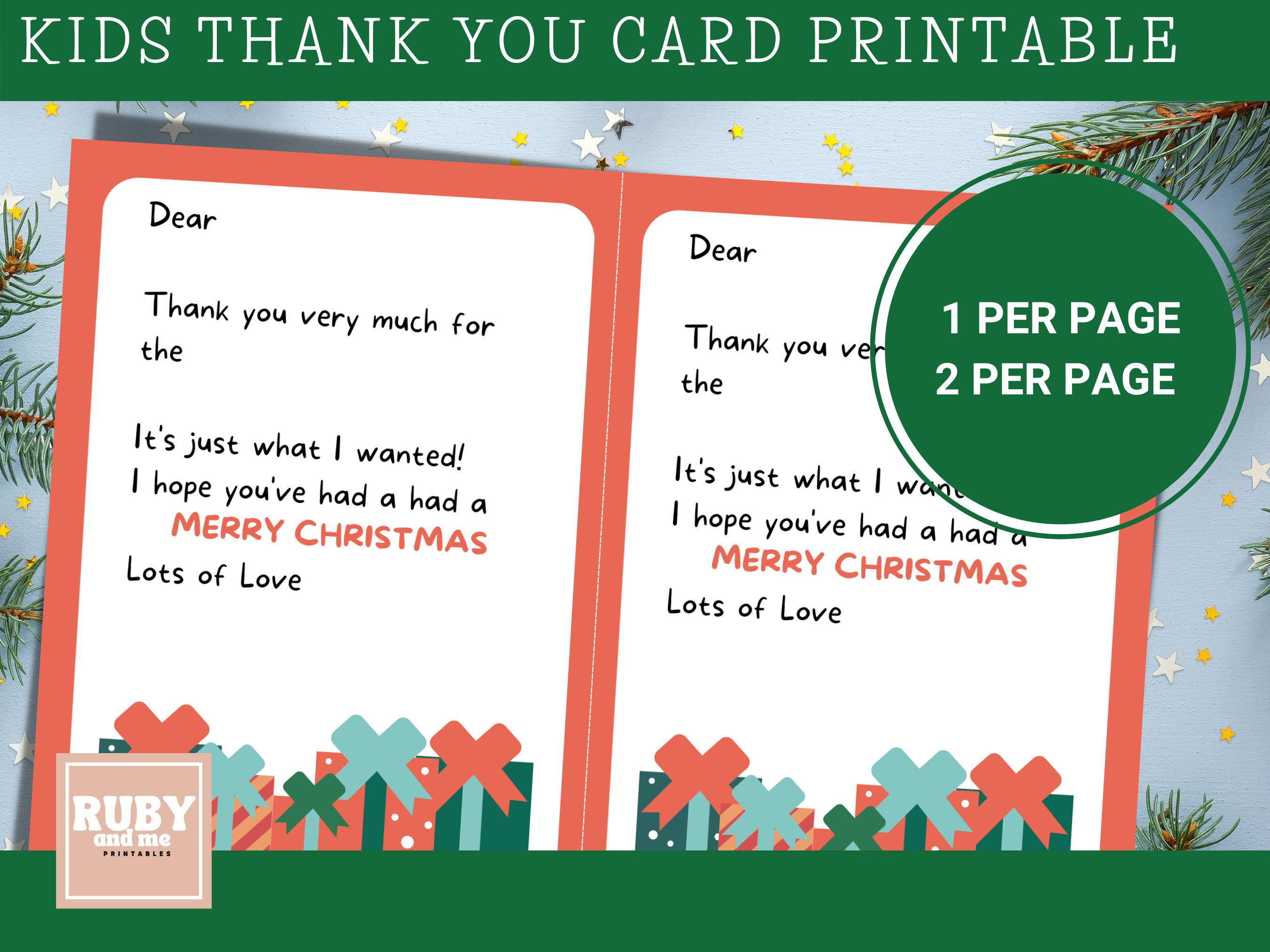 Printable Thank You Notes Christmas Thank You Notes Fill in - Etsy