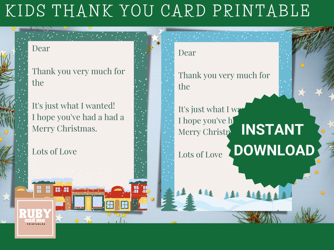 Printable Thank You Notes Christmas Thank You Notes Fill in - Etsy