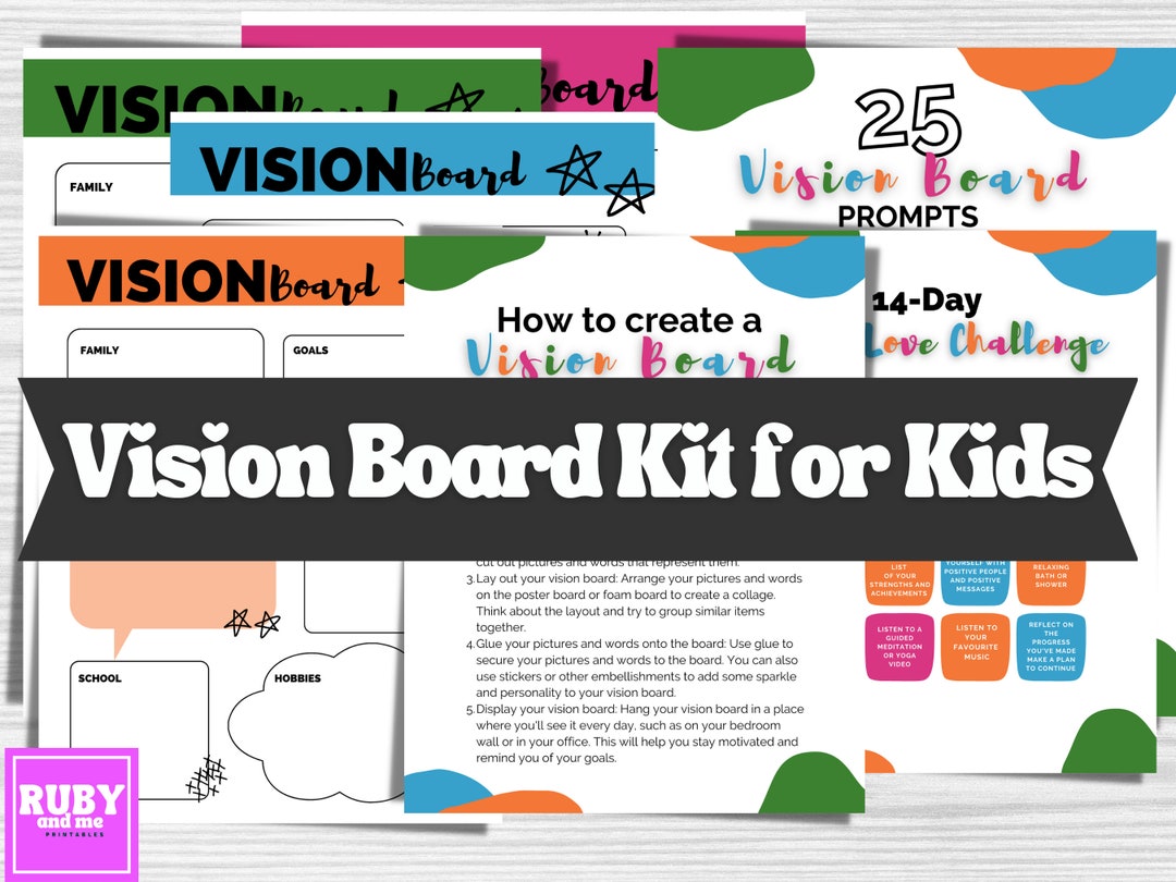 Kids Vision Board Vision Board Vision Board Kit Goal - Etsy UK