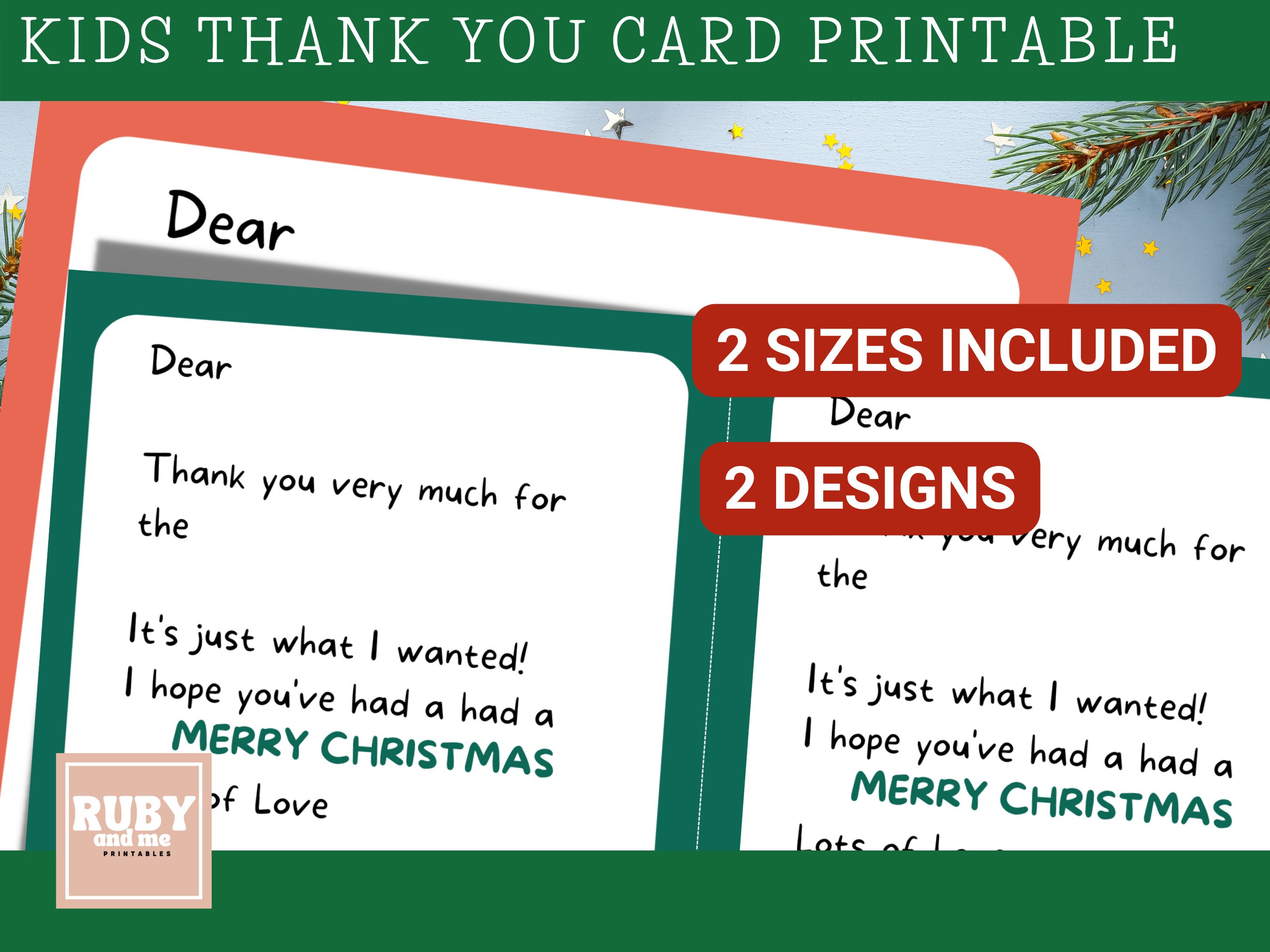 Printable Thank You Notes Christmas Thank You Notes Fill in - Etsy