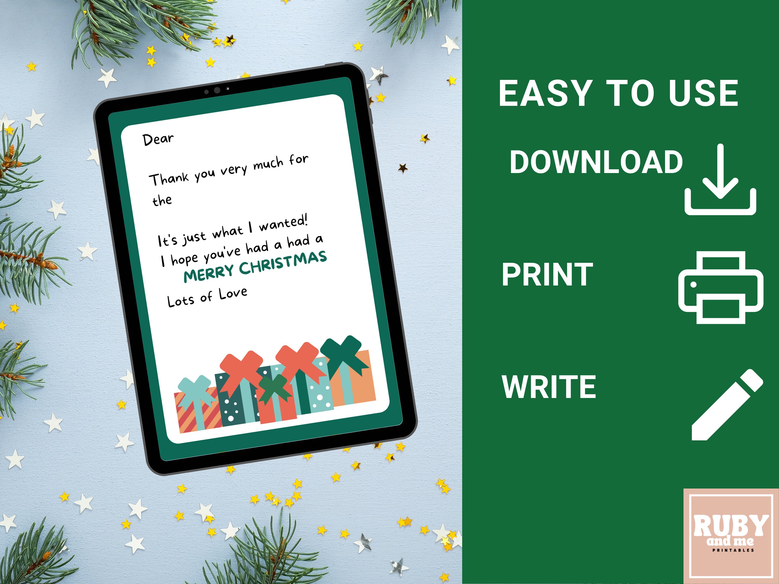 Printable Thank You Notes Christmas Thank You Notes Fill in - Etsy