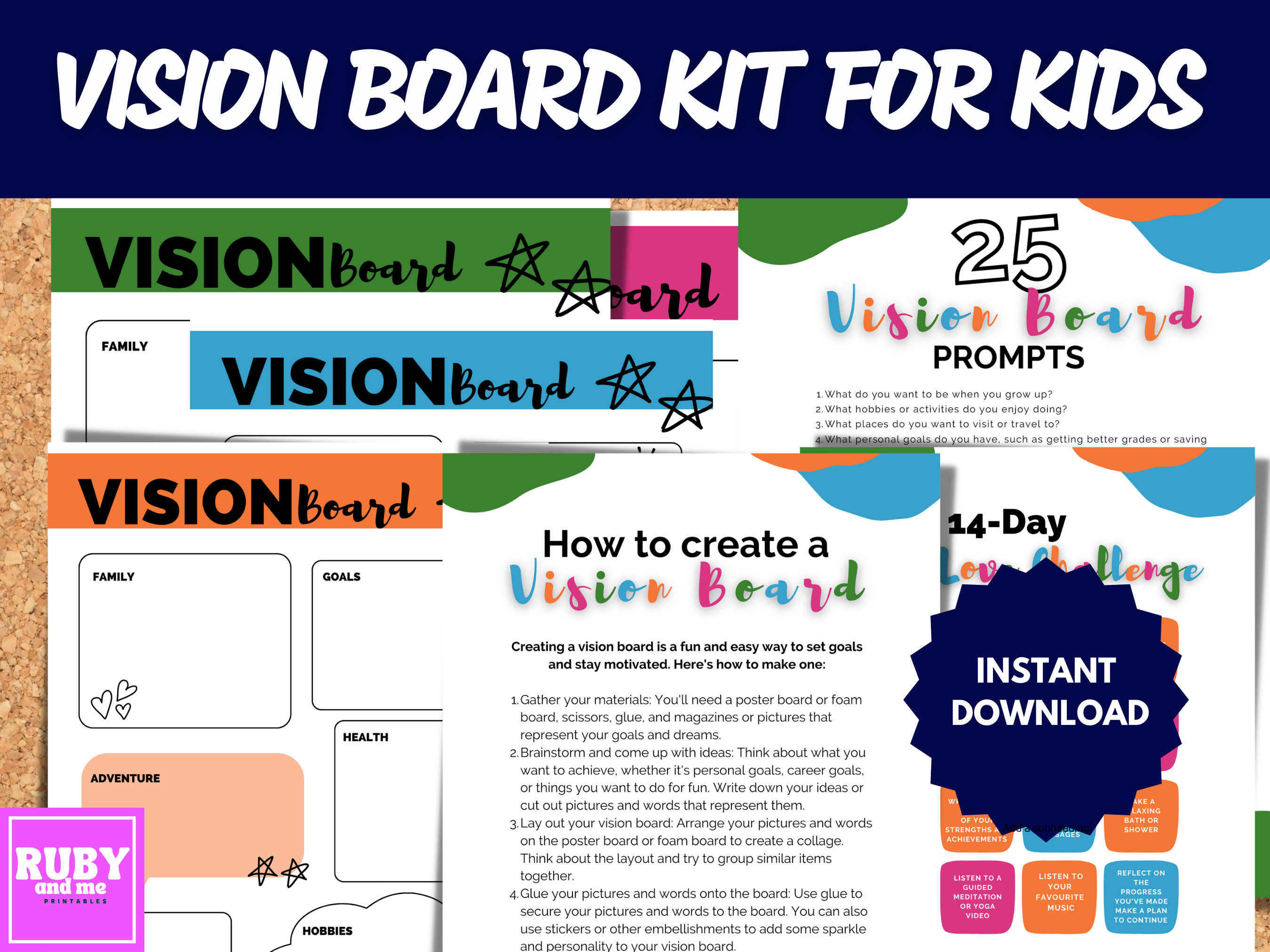 Kids Vision Board Vision Board Vision Board Kit Goal - Etsy UK