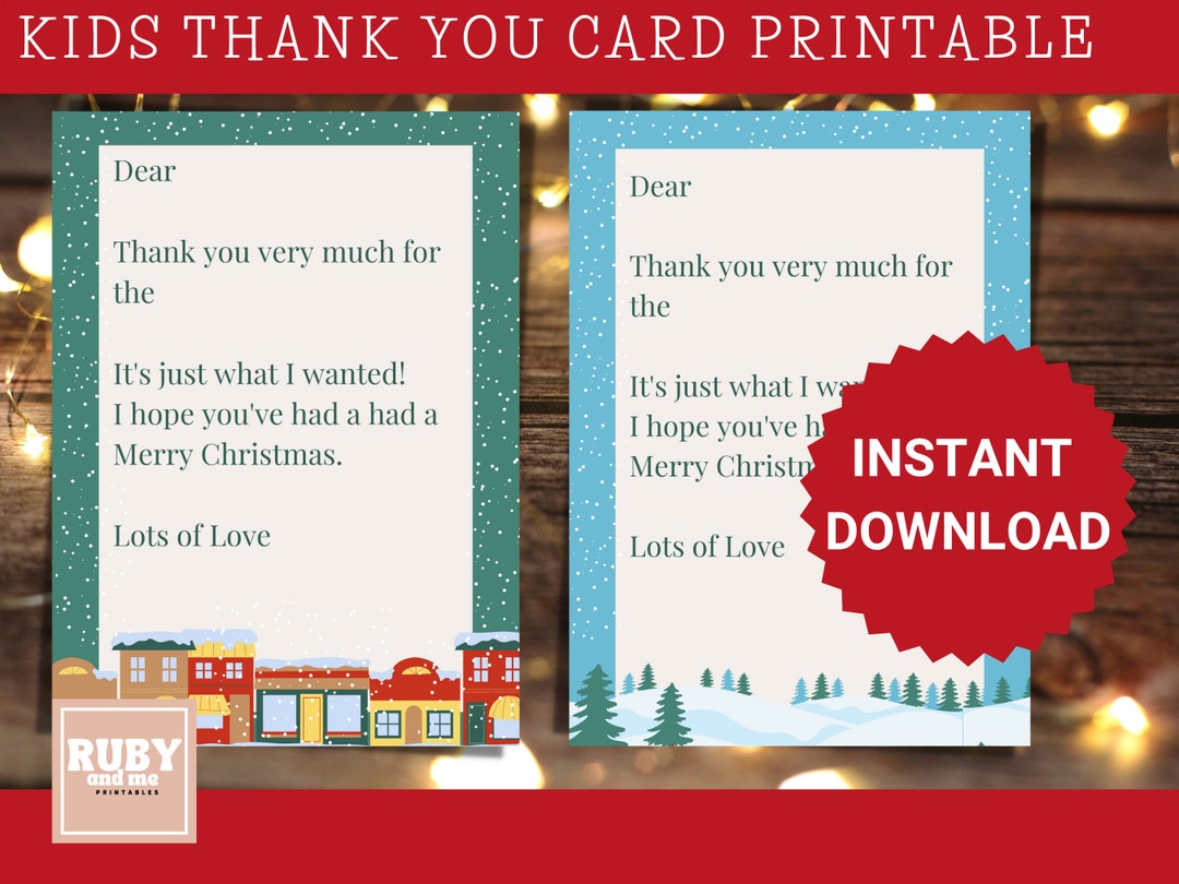 Printable Thank You Notes Christmas Thank You Notes Fill in - Etsy