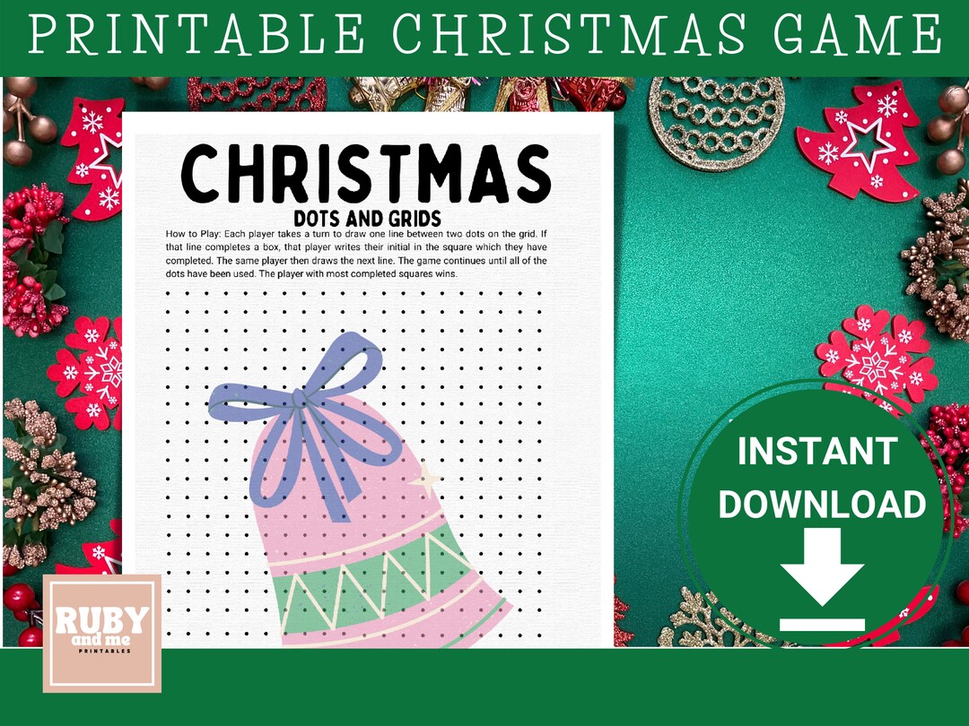 dots-and-boxes-printable-game-printable-christmas-game-dot-etsy