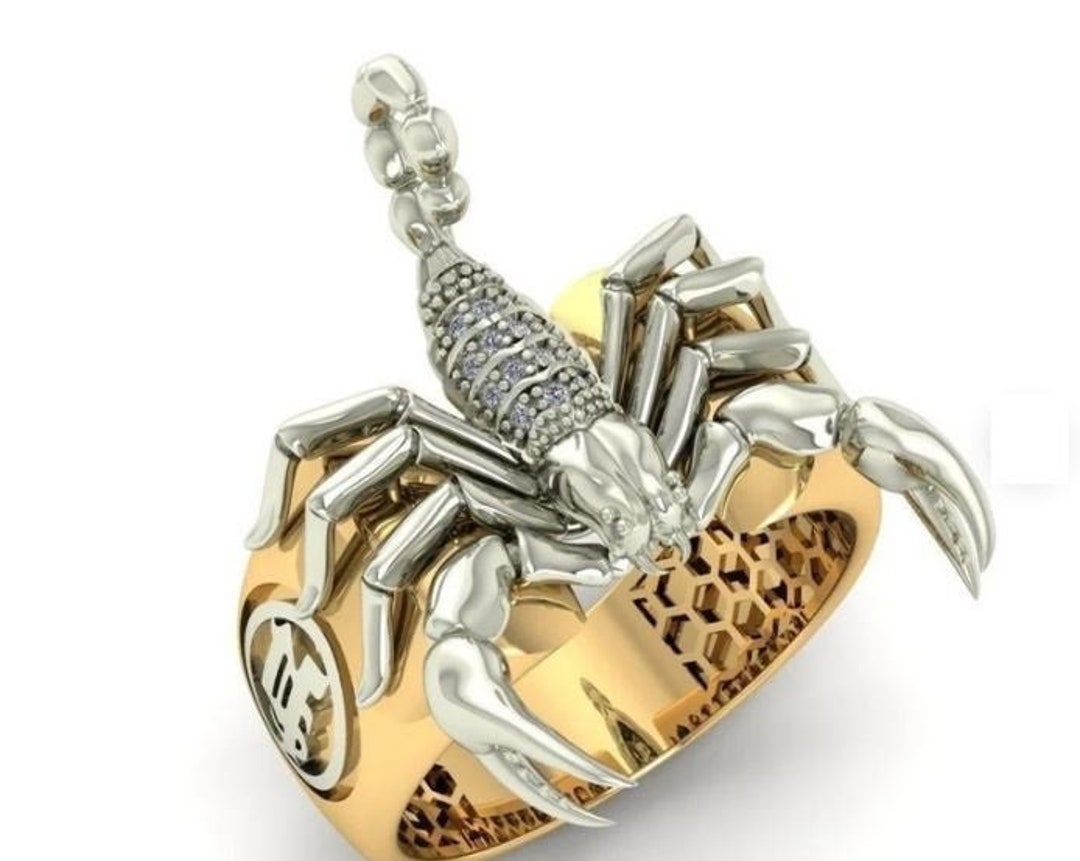 14K Gold Over Scorpio Ring Scorpion Ring Animal Scorpion Etsy