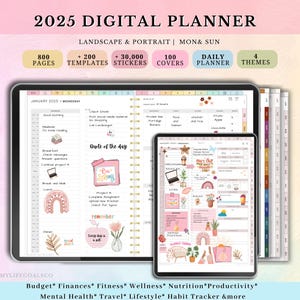 All-in-One Digital Planner, 2025 Digital Planner, Weekly Daily Planner, Digital Goodnotes Notability Template iPad Templates Digital Journal