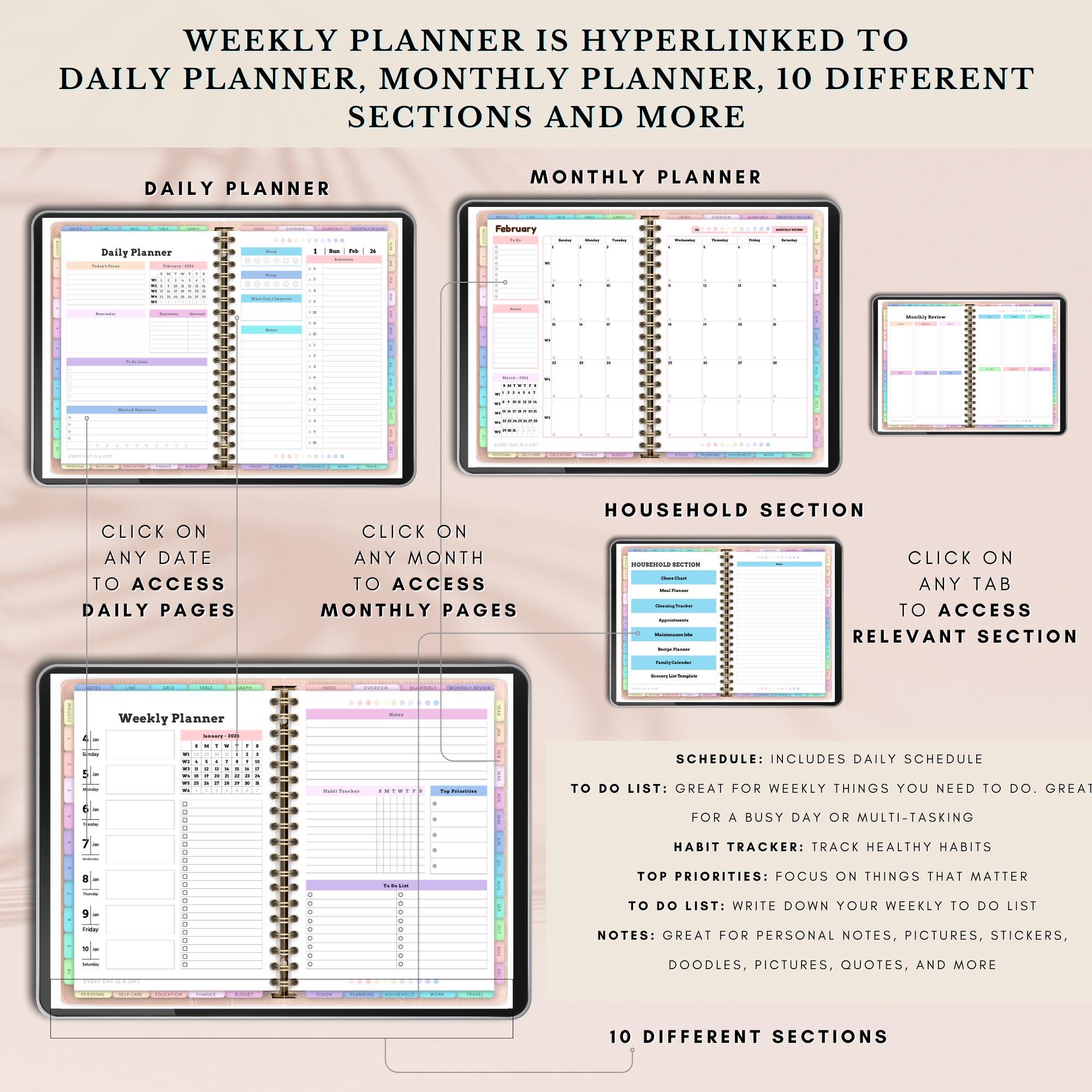 All-in-one 2026 Hyperlinked Digital Planner for Goodnotes and ...