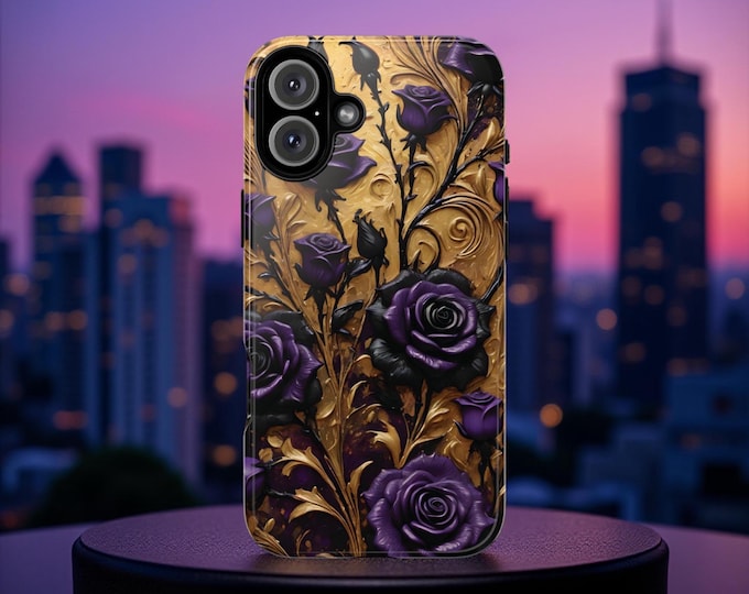Phone Case Her Chic Floral Impact Resistant Phone Cover, Gift for Her, iPhone 16 15 14 13 12 11, Samsung Galaxy S24 S23 S22, Google Pixel 8