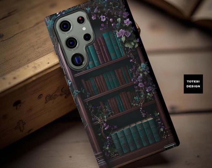 Gothic Floral Bookcase Google Pixel Phone Case: Dark Academia Tough Case