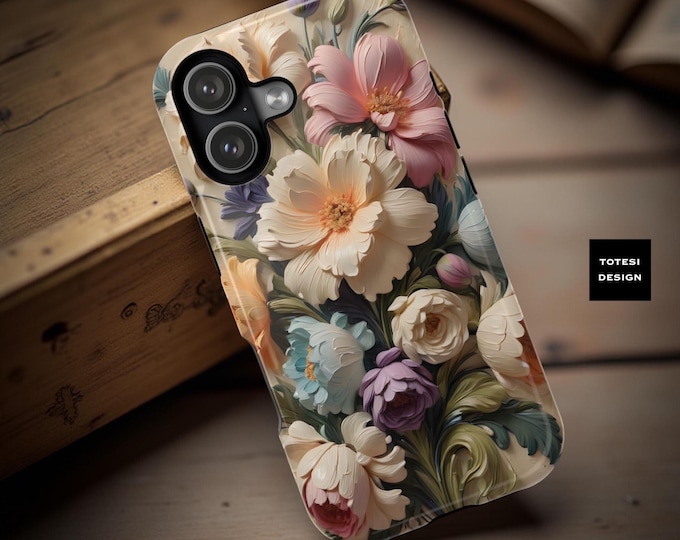 Floral Art iPhone Case: Chic MagSafe Magnetic Tough Case