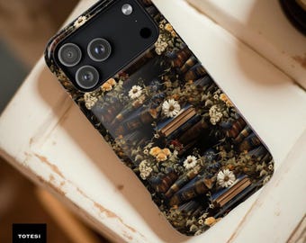 Whimsical Books and Flowers iPhone Samsung S26 U Case: MagSafe Compatible, Dual Layer