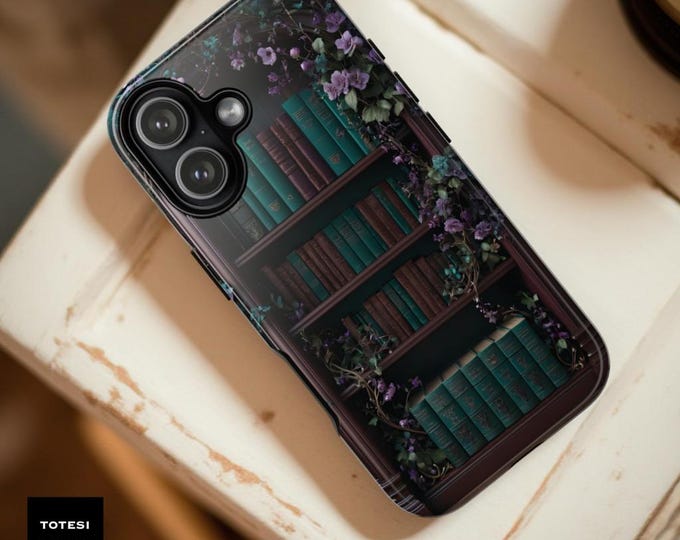 Gothic Floral Bookcase Dark Academia Tough Case