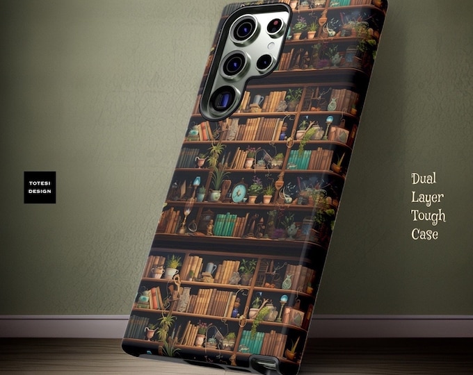Books Bookshelf Plants phone case Samsung Galaxy Phone Case S25 S24 S22 S23 Plus Ultra |  book lover students gift back to school