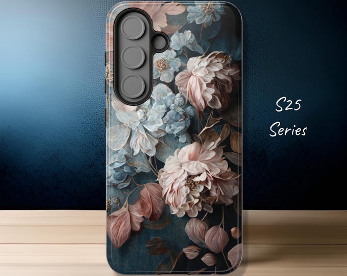 Boho pretty floral iPhone Samsung Google Tough Cases, 16 15 14 13 12 S25 S24 S23 S22 gift for mom