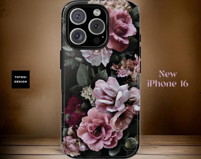 Phone Cases moody floral dark boho iPhone sturdy Case 16 15 14 13 12 pro max plus | Samsung Galaxy S25 S24 S23 S22 Plus Ultra |Glossy Matte