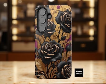 Gothic Roses Phone Case: Impact Resistant Cover for iPhone, Samsung, Google