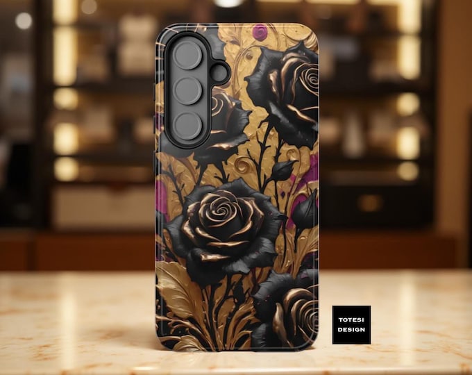 Gothic Roses Tough Case, Impact Resistant Phone Cover, Gift for Her, iPhone, Samsung Galaxy, Google, Evening Accessory