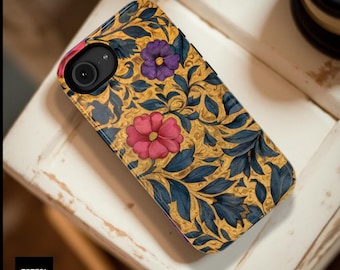 Ornamental Medieval Floral Pattern Phone Case | Impact-Resistant Case