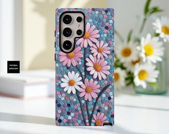 Daisy Flower Phone Case: Boho Chic Artsy Design, Protective Cover