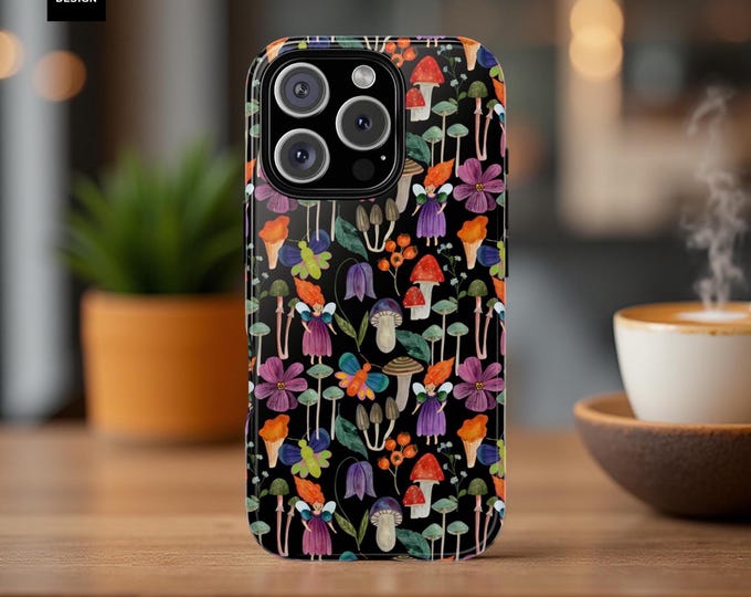 Enchanted fairy mushroom forest| Samsung tough case S21, S22, S23 S24 S25Plus Ultra | iPhone 16 15 14 13 12 Pro Max Plus Glossy Matte