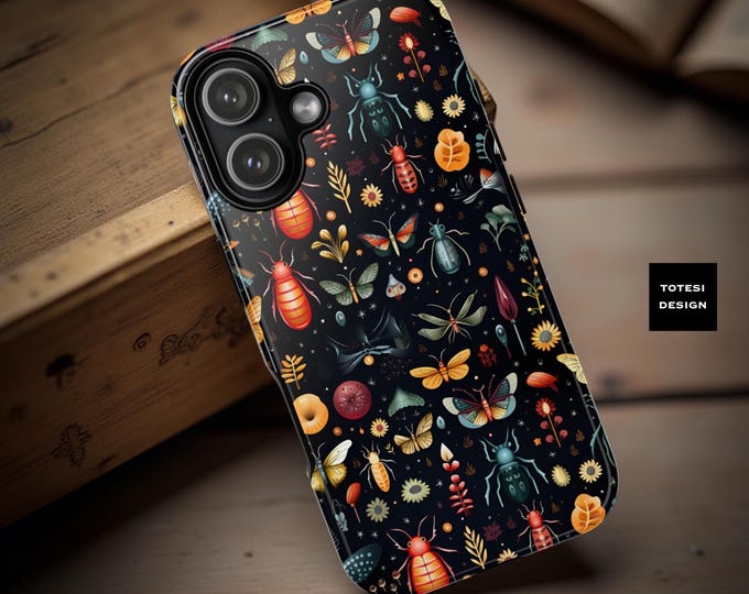 Insects Phone Case: Nature Cottagecore Design - Glossy or Matte