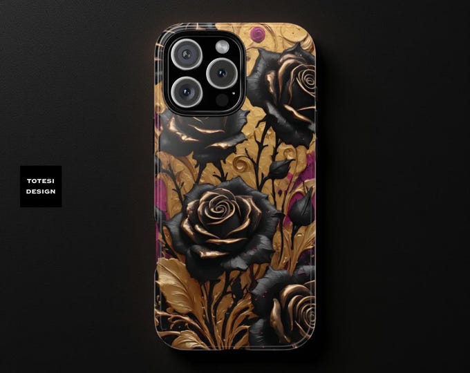 Gothic Roses Tough Case, Impact Resistant Phone Cover, Gift for Her, iPhone, Samsung Galaxy, Google, Evening Accessory