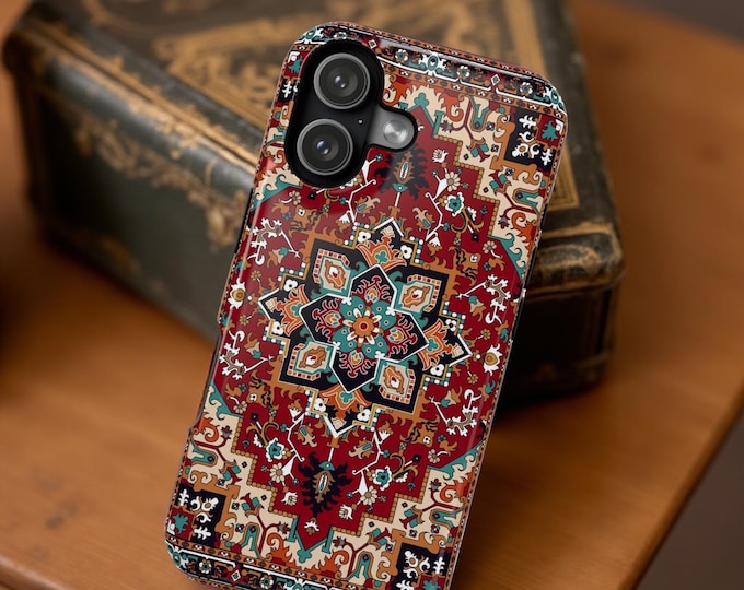 Boho Phone case Persian Rug Oriental Vintage Pattern  Magnetic iPhone 17 16 15 14 Impact-Resistant Case