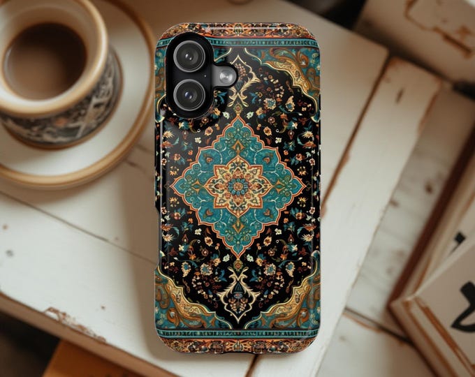 Boho Persian Medallion iPhone 17 16 15 Case | Magnetic Impact-Resistant Case