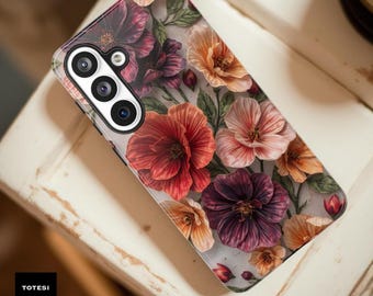 Boho Floral Phone Case for Samsung S26 S25 Ultra, Impact Resistant Cover