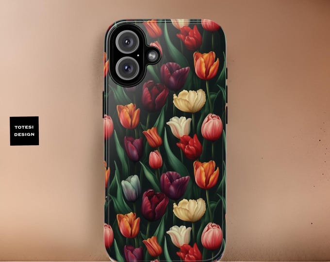 Tulips Botanical Nature Tough Phone Case iPhone 16 15 14 13 Plus, Pro Max  Samsung Galaxy S25 S24 S23 S22  | Glossy  Matte | Birthday Gift