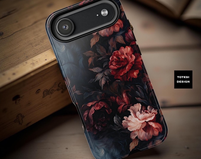 Dark Floral Gothic Phone Case: Dual Layer Tough Case