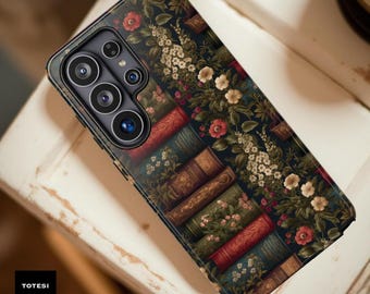 Victorian Floral Books Samsung Phone Case: Gothic Style