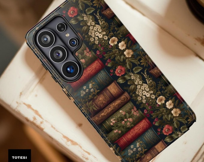 Victorian Floral Books Samsung Phone Case: Gothic Style