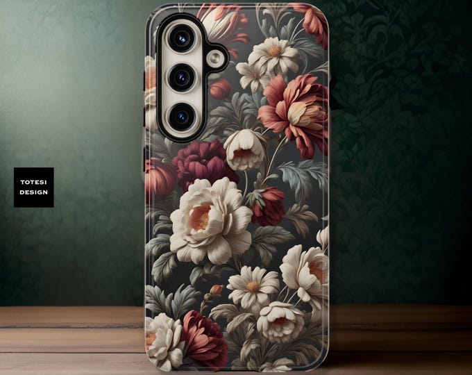 Phone cases her , Unique Victorian floral art Tough Case Samsung Galaxy iPhone Matte Glossy,  S25 S24 S23 16 15 14 13 Pro Max Plus