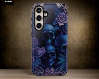 Gothic Floral Dark Skulls Roses Aesthetic| Samsung Galaxy Tough Phone Case S24 S23 S22 S21 S20 Plus Ultra|  Victorian Gothic | Glossy Matte