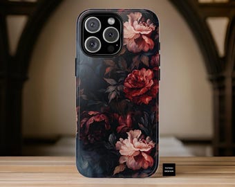 Gothic Winter Floral Tough Case | iPhone Samsung Galaxy S24 S23 S22 Plus Ultra | Glossy or Matte, Dark Academia Accessories, Mysterious