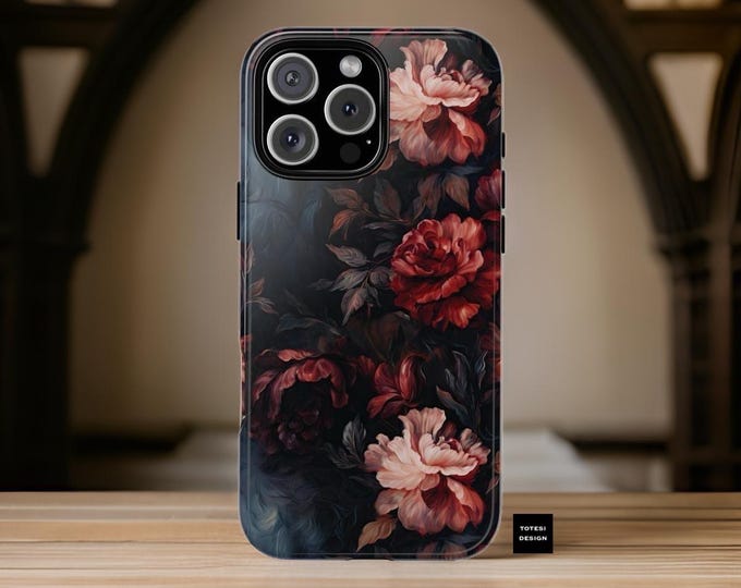 Gothic Winter Floral Tough Case | iPhone Samsung Galaxy S24 S23 S22 Plus Ultra | Glossy or Matte, Dark Academia Accessories, Mysterious