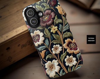 Boho iPhone 17 16 15 14 13 case Floral pattern  Phone Case: Vintage Cottagecore